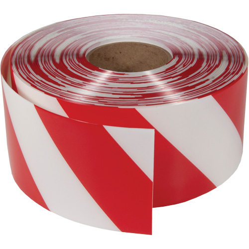 Ruban de marquage tr&egrave;s r&eacute;sistant pour plancher ArmorStripe, 4" x 100', PVC, Rouge et blanc R.M.G. Prévention