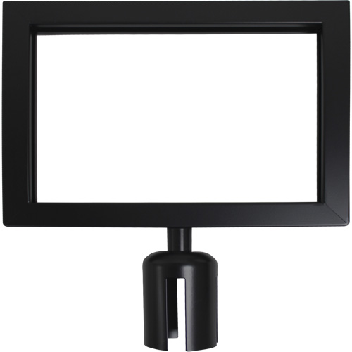 Cadre d'enseigne pour poteau de barri&egrave;re pour le contr&ocirc;le des foules, Noir R.M.G. Prévention