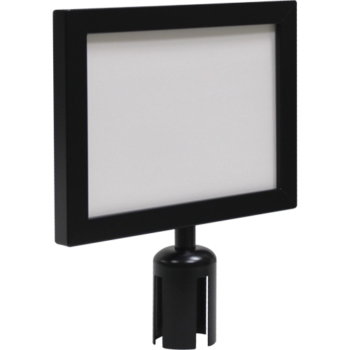 Cadre d'enseigne pour poteau de barri&egrave;re pour le contr&ocirc;le des foules, Noir R.M.G. Prévention