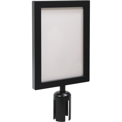 Cadre d'enseigne pour poteau de barri&egrave;re pour le contr&ocirc;le des foules, Noir R.M.G. Prévention