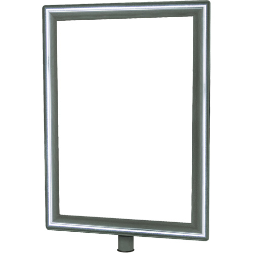 Porte-enseigne vertical robuste pour montant classique, Chrome poli R.M.G. Prévention
