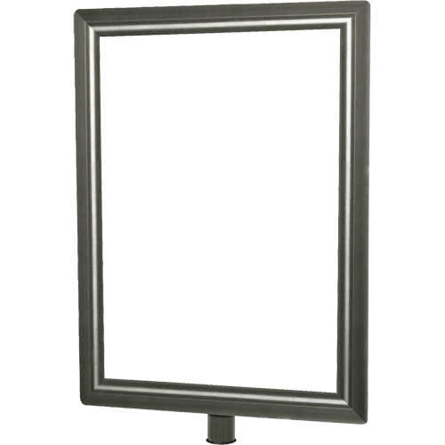 Heavy-Duty Vertical Sign Holder for Classic Posts, Satin Chrome R.M.G. Prévention