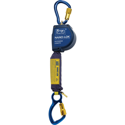Nano-Lok Extended Length Self Retracting Lifeline, 10', Dyneema&reg;, Swivel R.M.G. Prévention