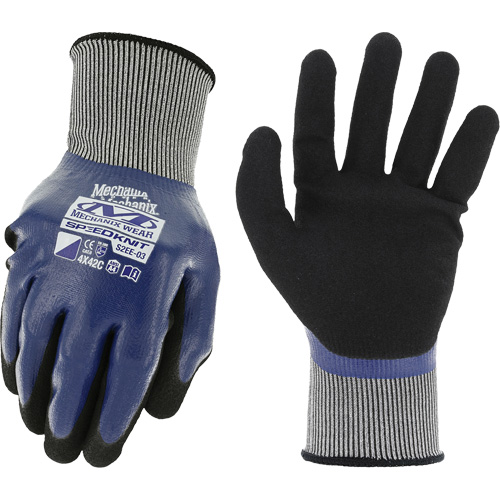 Gants de travail SpeedKnit Shield C4, Taille T-Grand/10, Calibre 18, Rev&ecirc;tement Nitrile, Enveloppe en Nylon/Spandex, ASTM ANSI niveau A4/EN 388 niveau C R.M.G. Prévention