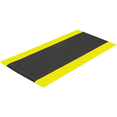 Tapis antifatigue Airsoft, Rugueux, 3' x 5' x 3/8", Noir/Jaune, &eacute;ponge en PVC R.M.G. Prévention
