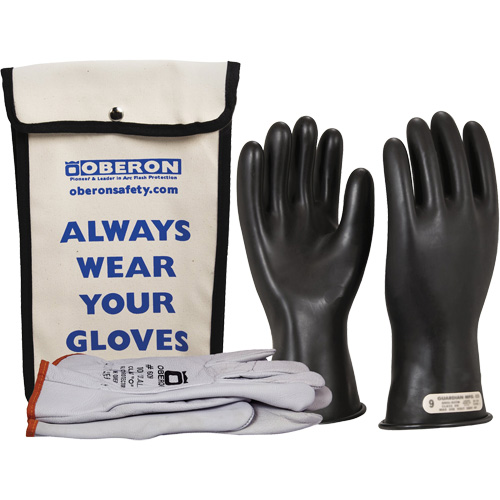 Class 0 Rubber Electrical Glove Kit, 10, 11" L, 20 cal/cm², NFPA 70E R.M.G. Prévention