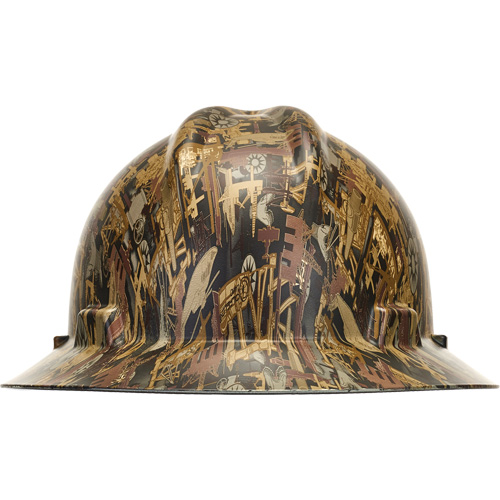 Casque de s&eacute;curit&eacute; &agrave; bordure compl&egrave;te Hydro Dip V-Gard, R&eacute;pond aux normes CSA type 1, Suspension Rochet, Non ventil&eacute; R.M.G. Prévention