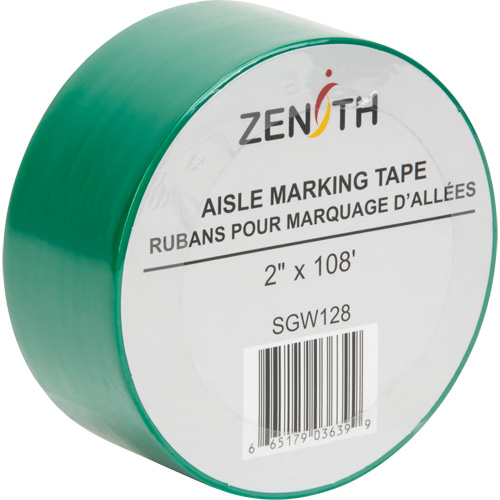 Aisle Marking Tape, 2" x 108', PVC, Green R.M.G. Prévention