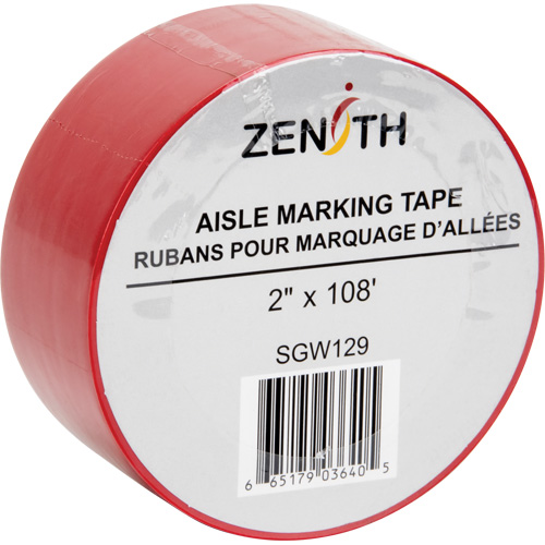 Ruban pour marquage d'all&eacute;es, 2" x 108', PVC, Rouge R.M.G. Prévention