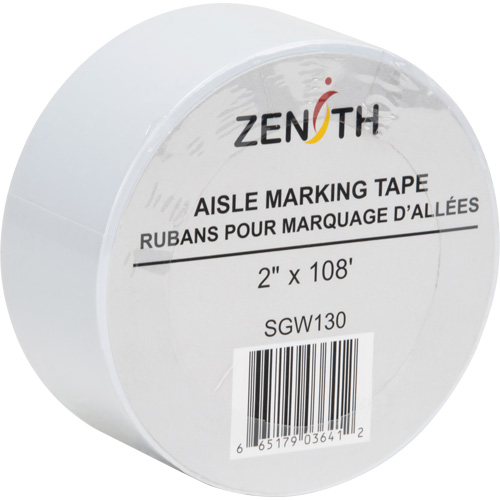 Aisle Marking Tape, 2" x 108', PVC, White R.M.G. Prévention
