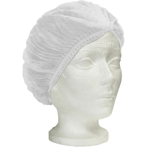 Ronco Care Pleated Bouffant Cap, Polypropylene, 24", White R.M.G. Prévention