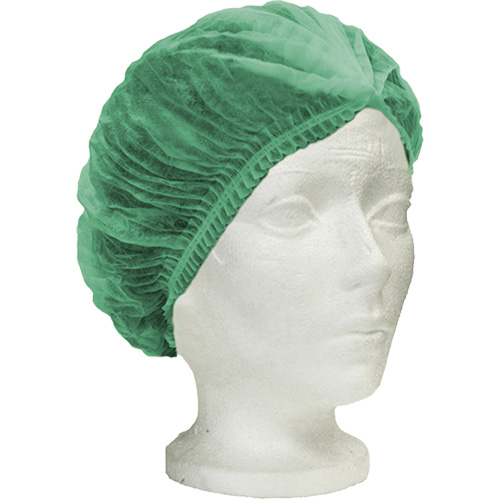 Bonnet bouffant pliss&eacute; Ronco Care, Polypropyl&egrave;ne, 21", Vert R.M.G. Prévention