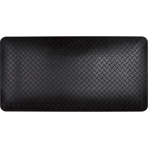 Tapis antifatigue, Losange, 1-2/3' x 3-1/4' x 3/4", Noir, Polyur&eacute;thane R.M.G. Prévention