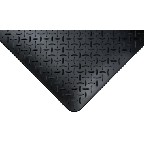 Tapis antifatigue, Losange, 1-2/3' x 3-1/4' x 3/4", Noir, Polyur&eacute;thane R.M.G. Prévention