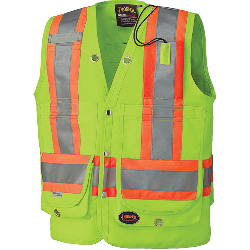 6696 Surveyor's Safety Vest, High Visibility Lime-Yellow, 4X-Large, Polyester R.M.G. Prévention