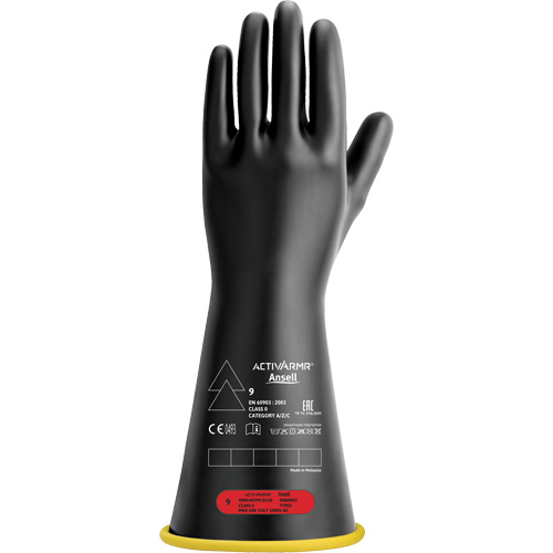 Gants isolants en caoutchouc naturel, ASTM classe 0, Taille 7, 14" lo R.M.G. Prévention