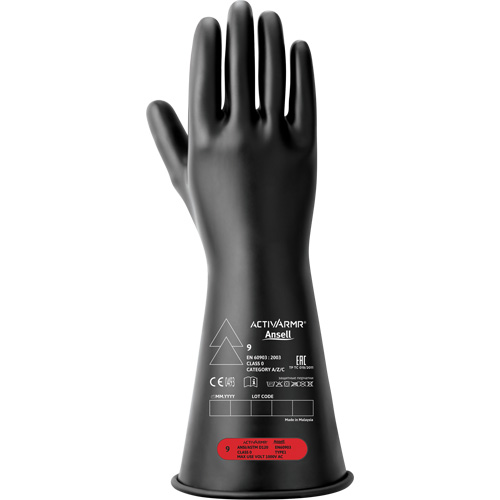 Gants isolants &eacute;lectriques, ASTM classe 0, Taille 10, 11" lo R.M.G. Prévention