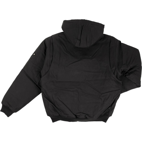 Blouson d'aviateur en toile lourde avec capuchon, Hommes, Moyen (grande taille), Noir R.M.G. Prévention