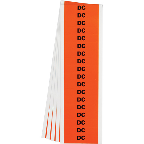 "DC" Conduit & Voltage Labels, 1/2" x 2-1/4", Cloth/Vinyl, English R.M.G. Prévention