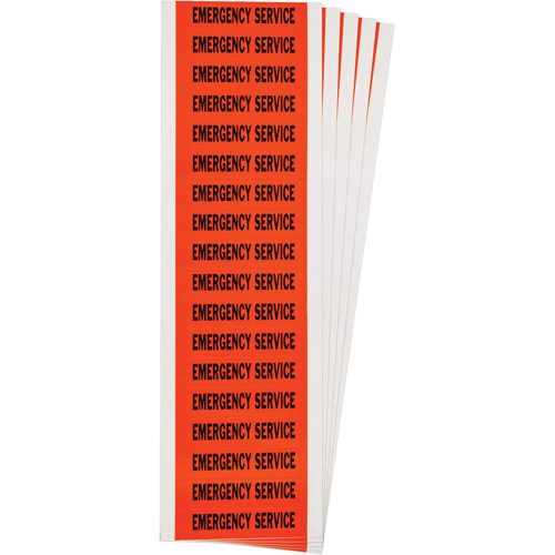 "Emergency Service" Conduit & Voltage Labels, 1/2" x 2-1/4", Cloth/Vinyl, English R.M.G. Prévention
