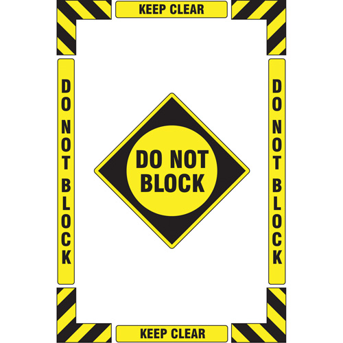 "Keep Clear Do Not Block" Floor Marking Kit, Adhesive, English with Pictogram R.M.G. Prévention