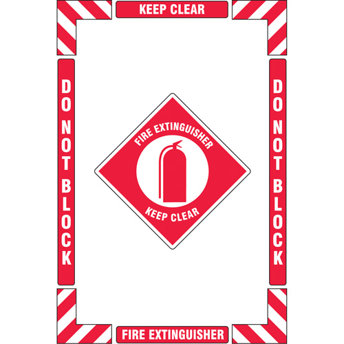 "Fire Extinguisher" Floor Marking Kit, Adhesive, English with Pictogram R.M.G. Prévention