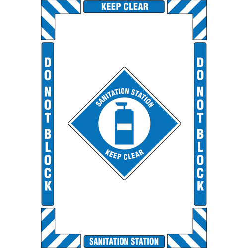 "Sanitation Station" Floor Marking Kit, Adhesive, English with Pictogram R.M.G. Prévention