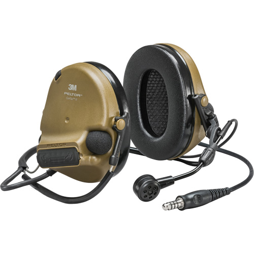 Casque VI NIB avec fils de sortie unique Peltor ComTac, Style Cordon cervical, 22 dB R.M.G. Prévention