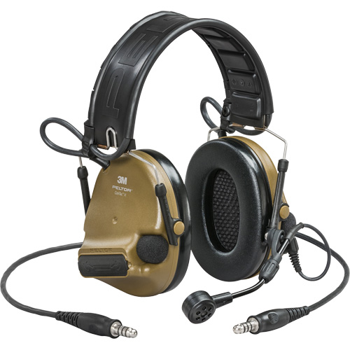 Casque VI NIB avec deux fils de sortie et rail arc Peltor ComTac, Style Bandeau, 23 dB R.M.G. Prévention