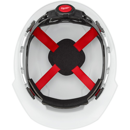 Casque de s&eacute;curit&eacute; &agrave; bordure avant, R&eacute;pond aux normes CSA type 1, Suspension Rochet, Ventil&eacute; R.M.G. Prévention
