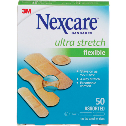 Nexcare Ultra Stretch Bandages, Assorted, Plastic, Non-Sterile R.M.G. Prévention
