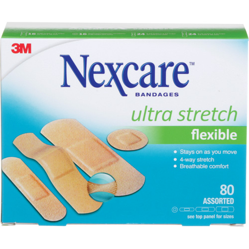 Pansements ultra-extensibles Nexcare, Assorti, Plastique, Non st&eacute;rile R.M.G. Prévention