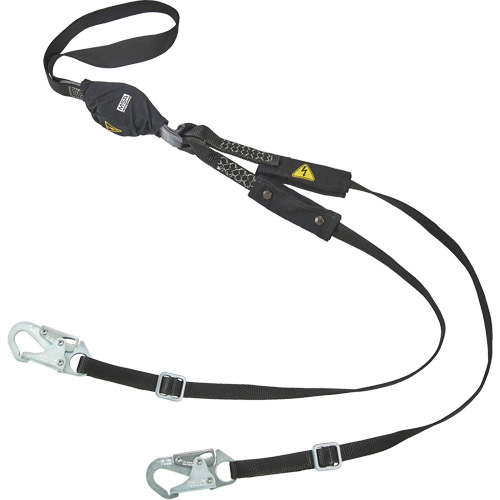 V-Series Utility Energy Absorbing Lanyard, 6', Snap Hook Center, Snap Hook Leg Ends, Nylon R.M.G. Prévention