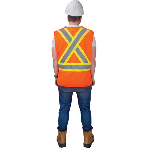CSA-Compliant High-Visibility Surveyor Vest, High Visibility Orange, Large, Polyester R.M.G. Prévention