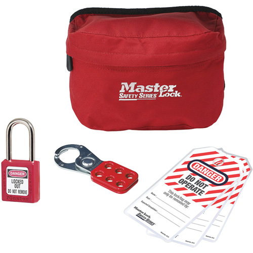 Trousse de cadenassage personnalis&eacute;e avec cadenas en thermoplastique Zenex, 6 composants compris R.M.G. Prévention