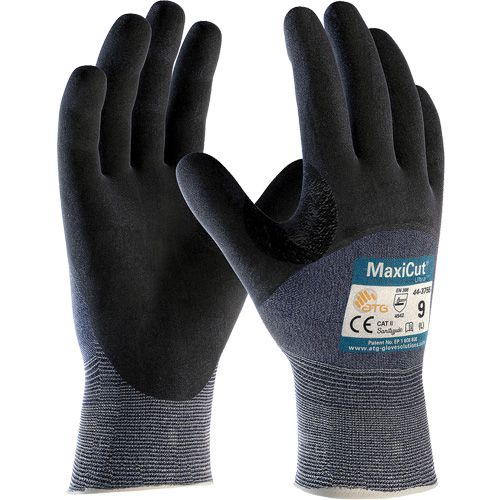 Gants r&eacute;sistants aux coupures en tricot sans couture ATG MaxiCut Ultra, Taille Grand, Calibre 15, Rev&ecirc;tement Nitrile, Enveloppe en Fil technique, ASTM ANSI niveau A3/EN 388 niveau 5/EN 388 niveau C R.M.G. Prévention