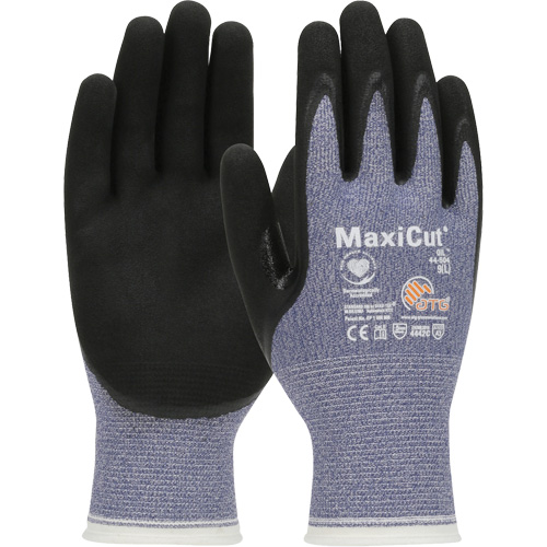 Gants r&eacute;sistants aux coupures dans un milieu de travail huileux ATG MaxiCut, Taille Grand, Calibre 15, Rev&ecirc;tement Nitrile, Enveloppe en Fil technique, ASTM ANSI niveau A3/EN 388 niveau 4/EN 388 niveau C R.M.G. Prévention