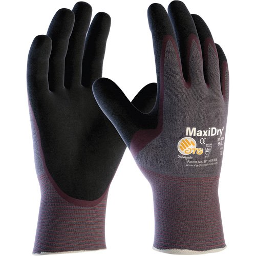 Gants sans couture ultra l&eacute;gers ATG MaxiDry, Grand, R&ecirc;vetement Nitrile, Calibre 15, Enveloppe en Nylon/&eacute;lasthanne R.M.G. Prévention