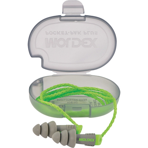 Alphas Reusable Earplugs, Corded/Uncorded, Bulk - Plastic Case, 27 dB NRR, One-Size R.M.G. Prévention