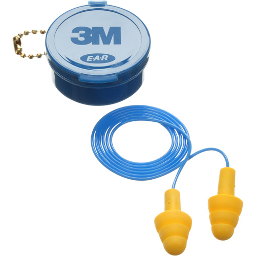 E-A-R Ultrafit Premolded Earplugs, Corded, Pair - Plastic Case, 25 dB NRR, One-Size R.M.G. Prévention