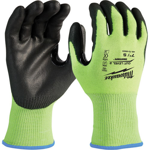 Gants haute visibilit&eacute; r&eacute;sistant aux coupures, Taille Petit, Calibre 15, Rev&ecirc;tement Nitrile/Polyur&eacute;thane, Enveloppe en Poly&eacute;thyl&egrave;ne, ANSI/ISEA 105 niveau 2 R.M.G. Prévention