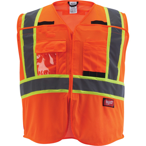 Veste de s&eacute;curit&eacute; pour signaleur, Orange haute visibilit&eacute;, Moyen/Petit R.M.G. Prévention