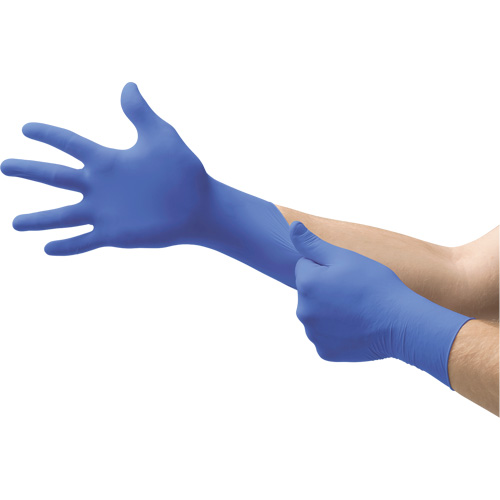 Gants d'examen d'usage multiple Microflex Cobalt N19, T-petit, Nitrile, 3,9 mils, Sans poudre, Bleu, Classe 2 R.M.G. Prévention