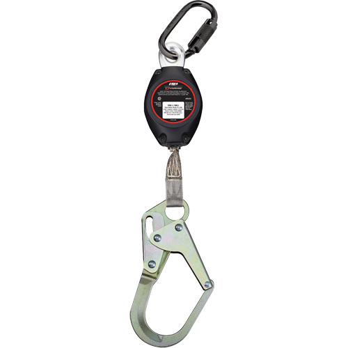 Cordage de s&eacute;curit&eacute; autor&eacute;tractable avec mousqueton moyen Dynamic, 7', Polyester, Pivotant R.M.G. Prévention
