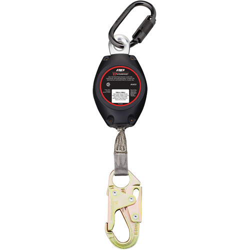 Dynamic Small Snap Hook Self-Retracting Lifeline, 11', Polyester, Swivel R.M.G. Prévention