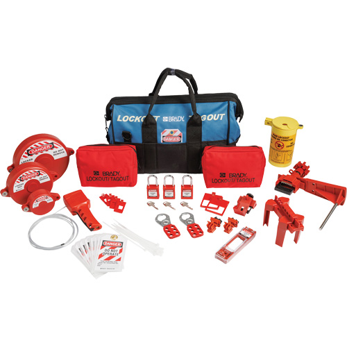 Lockout Tagout Kit with Nylon Safety Lockout Padlocks in Duffel Bag, Electrical/Valve Kit, 31 Components R.M.G. Prévention
