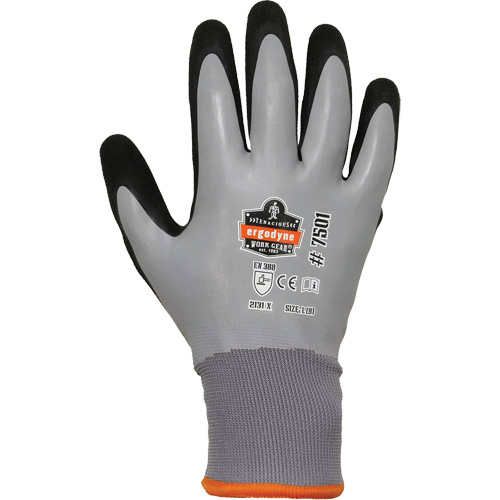 Gants de travail Hydrofuges et enduits pour l'hiver ProFlex 7501, Petit, R&ecirc;vetement Nitrile/Latex, Calibre 10/15, Enveloppe en Polyester R.M.G. Prévention