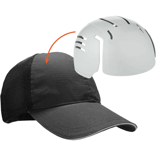 Skullerz 8946 Standard Baseball Cap with Bump Cap Insert, Black R.M.G. Prévention