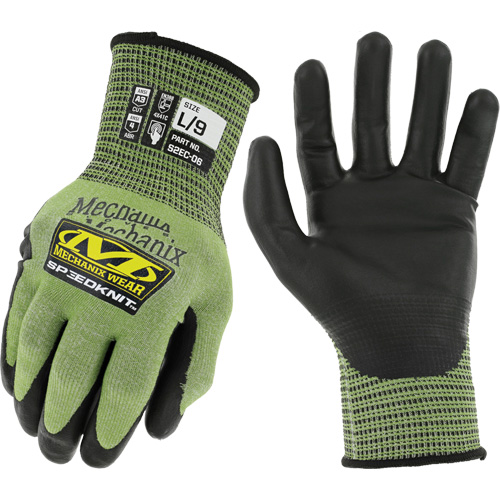 Gants r&eacute;sistants aux coupures SpeeKnit S2EC06, Taille Petit/7, Calibre 18, Rev&ecirc;tement Ur&eacute;thane, Enveloppe en PEHP/Tungst&egrave;ne, ASTM ANSI niveau A4/EN 388 niveau D R.M.G. Prévention