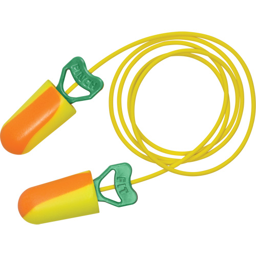 Bouchons d'oreilles biosourc&eacute;s PinchFit BioSoft, Vrac - Boîte, Avec cordon R.M.G. Prévention